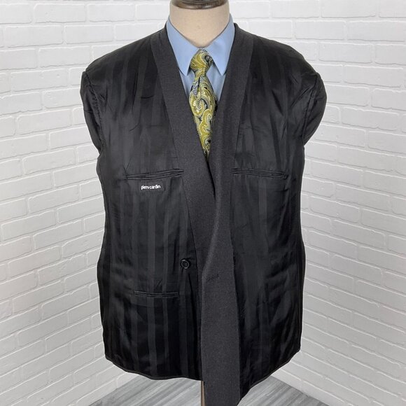 Pierre Cardin Blazer Men 44 Gray Flannel Double Breasted Classic Union USA VTG‎ - Picture 6 of 14